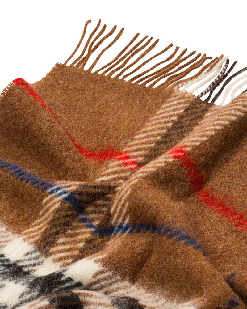 Lanerossi Rossi Check plaid in pura lana Consegna Veloce