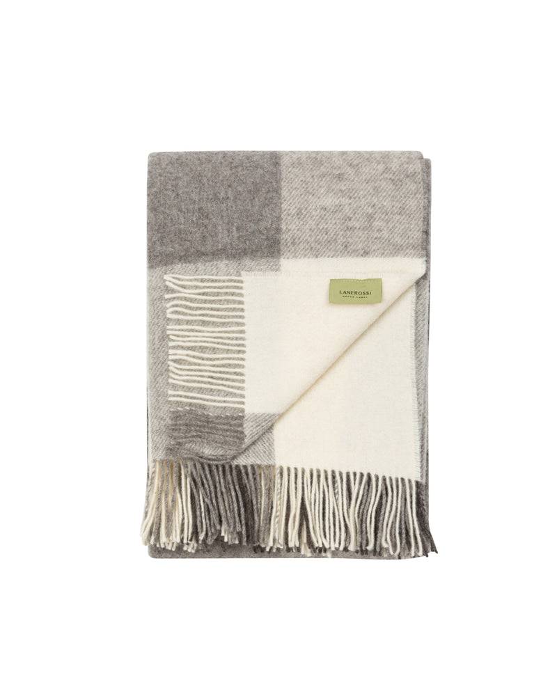 Lanerossi Natural Check plaid in pura lana vergine Vendita