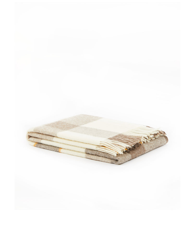 Lanerossi Natural Check plaid in pura lana vergine Vendita