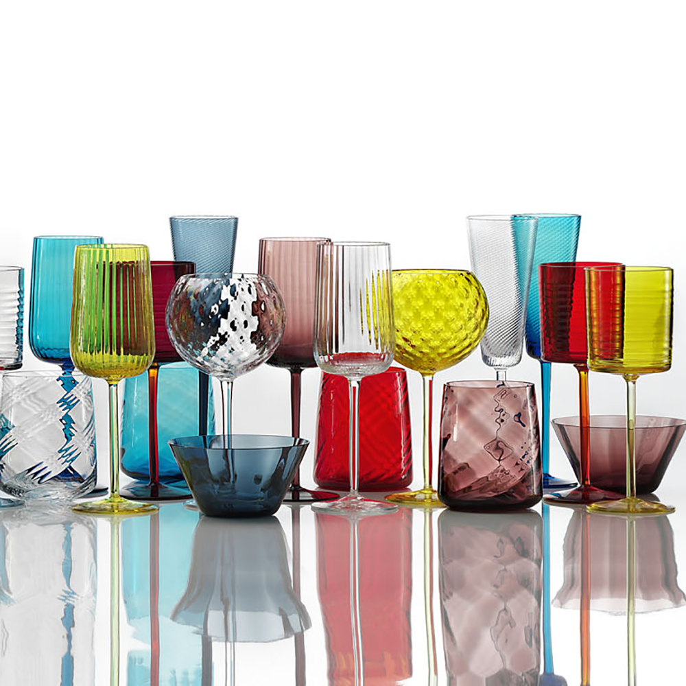 Masonmoretti Water Glass Gigolo Horizontal Striped Red Convenienza