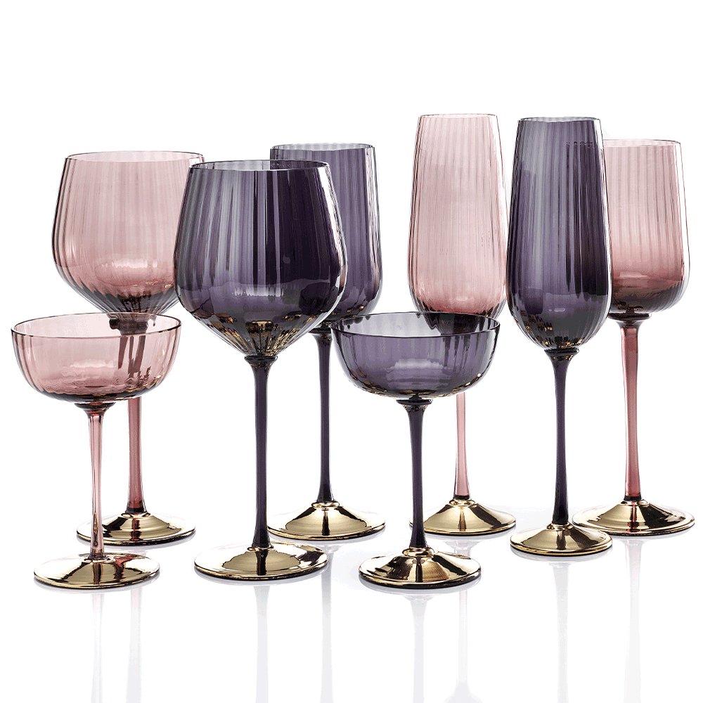 Masonmoretti Cote D'Or White Wine Glass Periwinkle-Gold Pezzi Unici