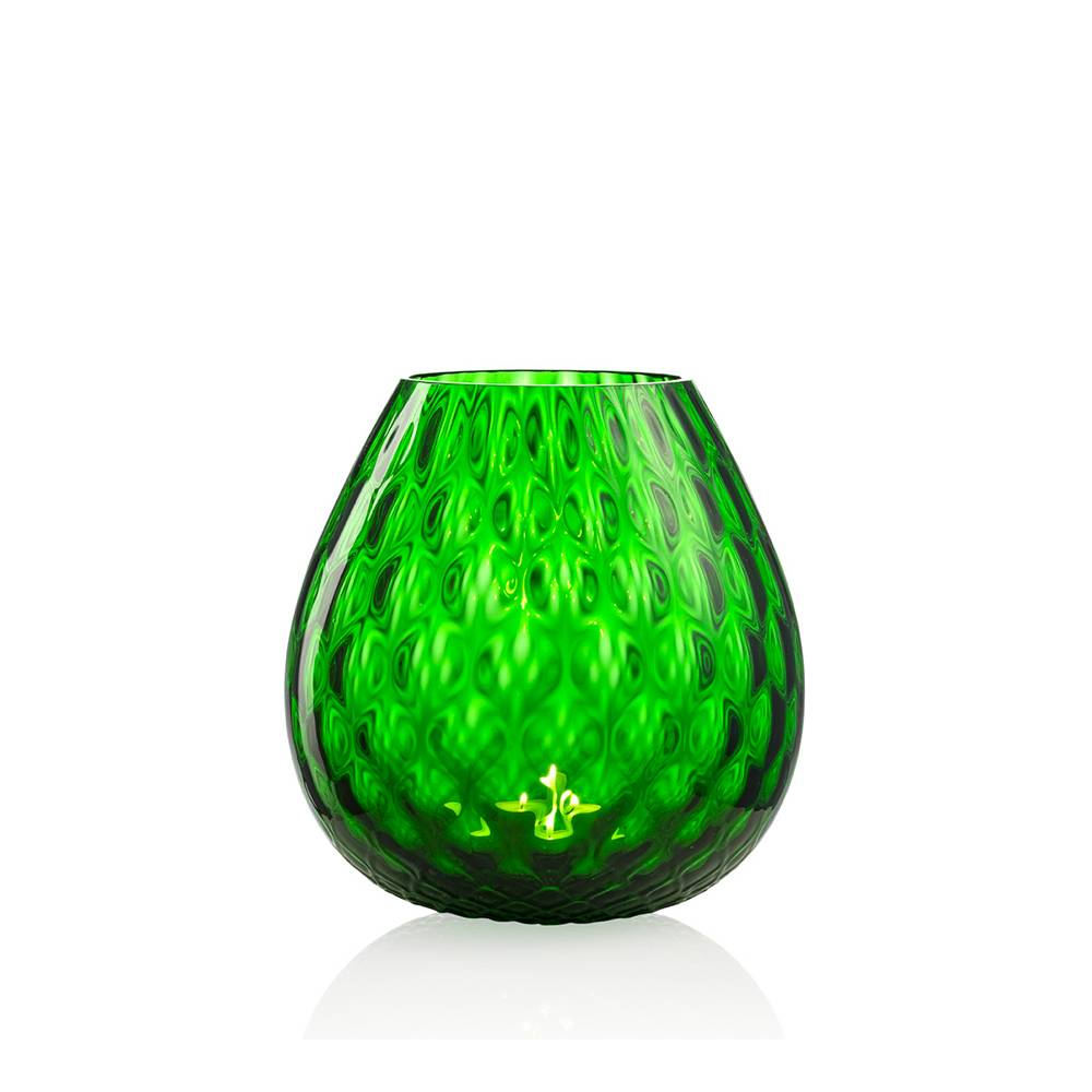 Masonmoretti Candle Holder Macramè Large Green Pino