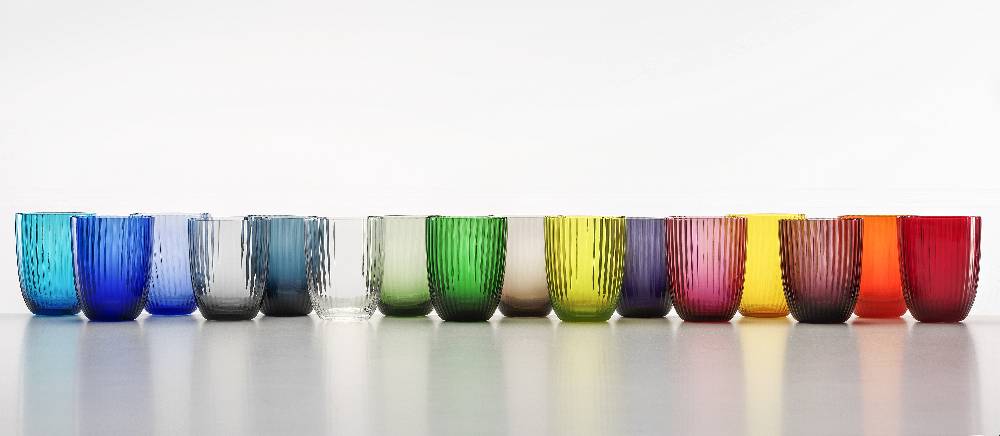 Masonmoretti Set of 16 Idra Tumblers, Striped Collection Novità