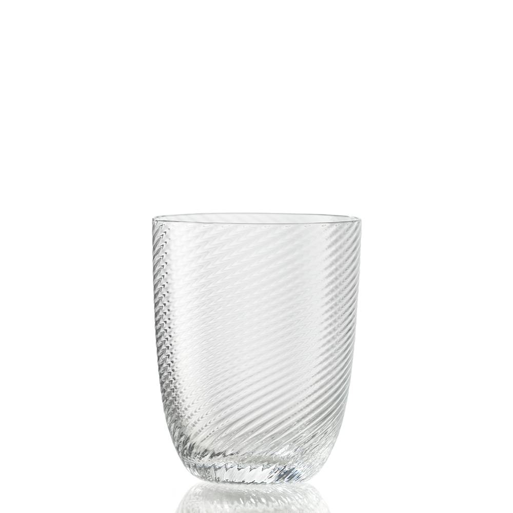 Masonmoretti Water Glass Idra Twisted Striped Transparent Presa