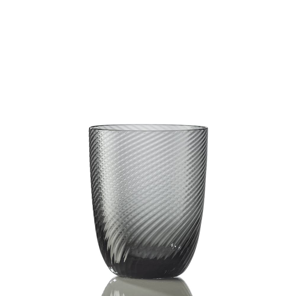 Masonmoretti Water Glass Idra Twisted Striped Grey Offerte