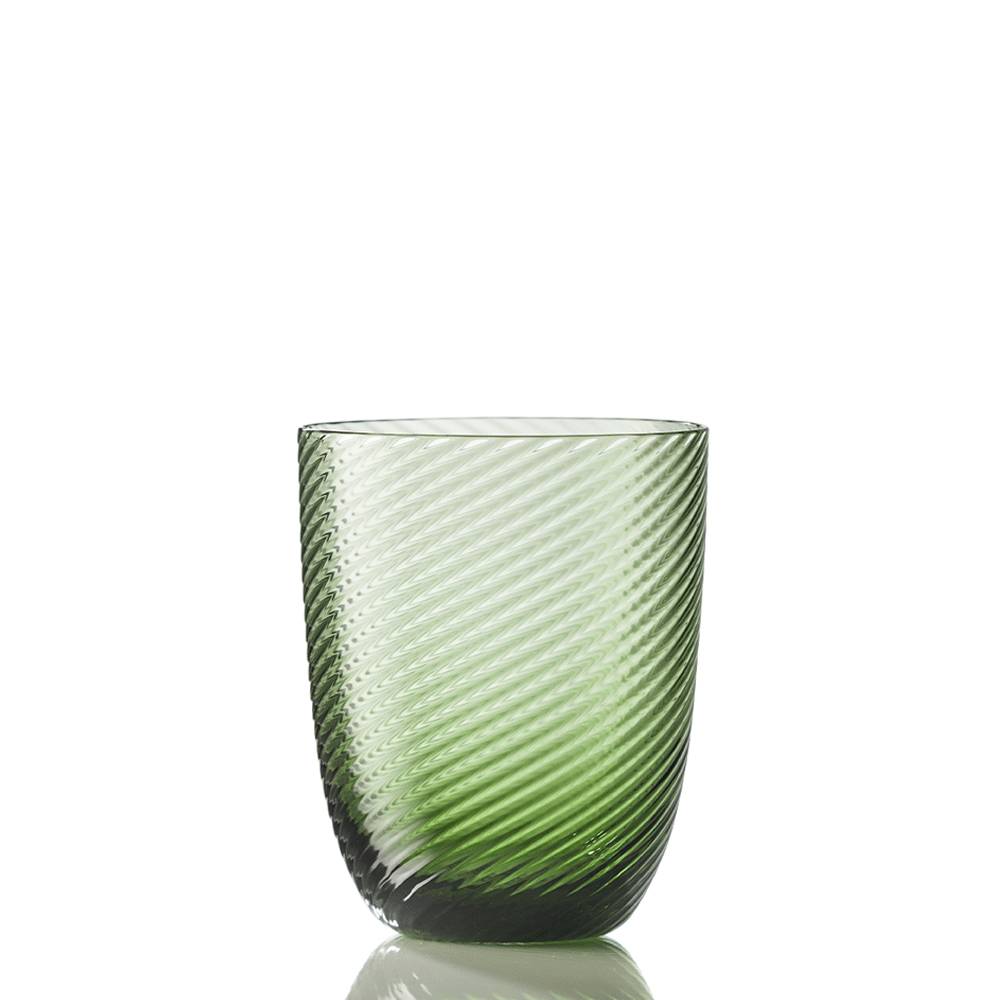 Masonmoretti Water Glass Idra Twisted Striped Green Soraya I Più Venduti