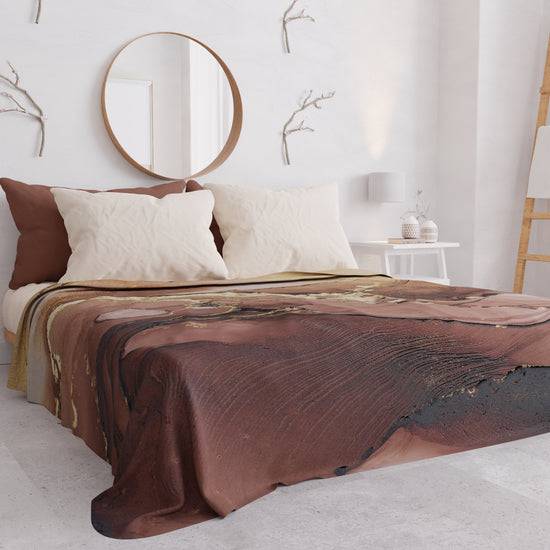 PETTI Copriletto Estivo, Coperta Leggera, Lenzuola Copriletto Marble Tortora Sottocosto
