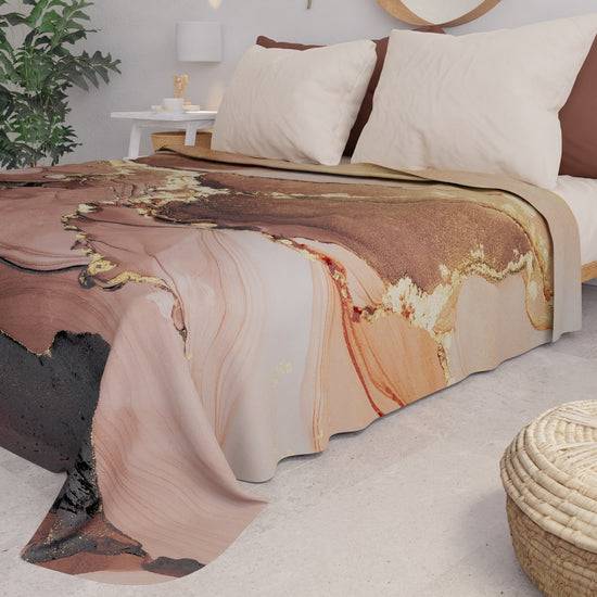 PETTI Copriletto Estivo, Coperta Leggera, Lenzuola Copriletto Marble Tortora Sottocosto