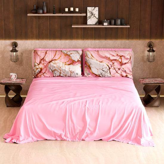 PETTI Lenzuolo Copriletto e Federe Eleganti Effetto Marmo Rosa - PINKERELLE Convenienza