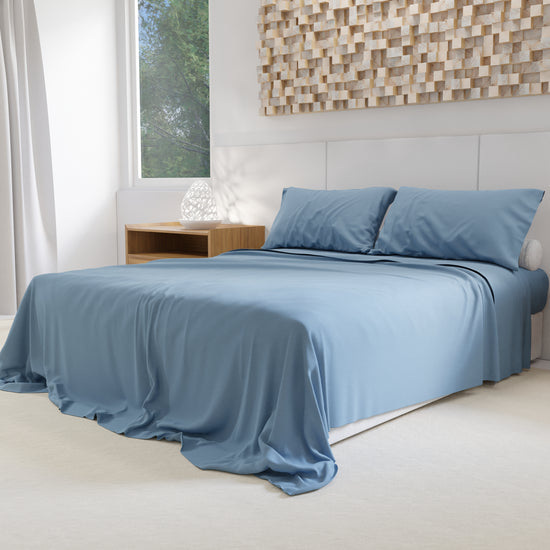 PETTI Lenzuola Percalle, Lenzuola Matrimoniali Cotone Azzurro Outlet
