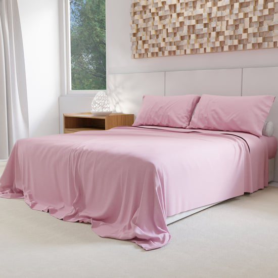 PETTI Lenzuola Percalle, Lenzuola Matrimoniali Cotone Rosa Vendita Calda