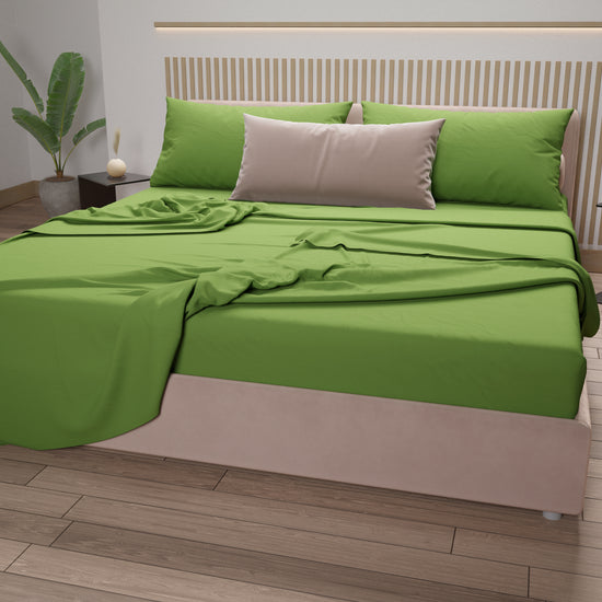 PETTI Lenzuola Matrimoniali, Singole, Una Piazza e Mezza, 100% Cotone, Verde Offerte