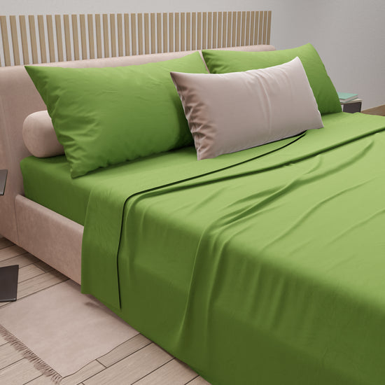 PETTI Lenzuola Matrimoniali, Singole, Una Piazza e Mezza, 100% Cotone, Verde Offerte