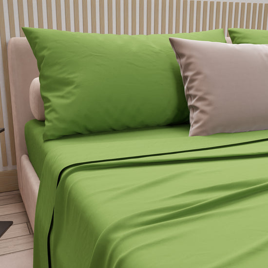PETTI Lenzuola Matrimoniali, Singole, Una Piazza e Mezza, 100% Cotone, Verde Offerte