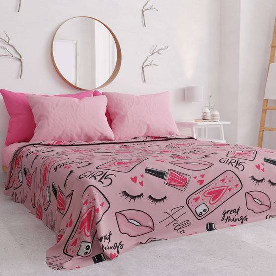 PETTI Copriletto Estivo, Coperta Leggera, Lenzuola Copriletto Lipstick Rosa Vendita Calda