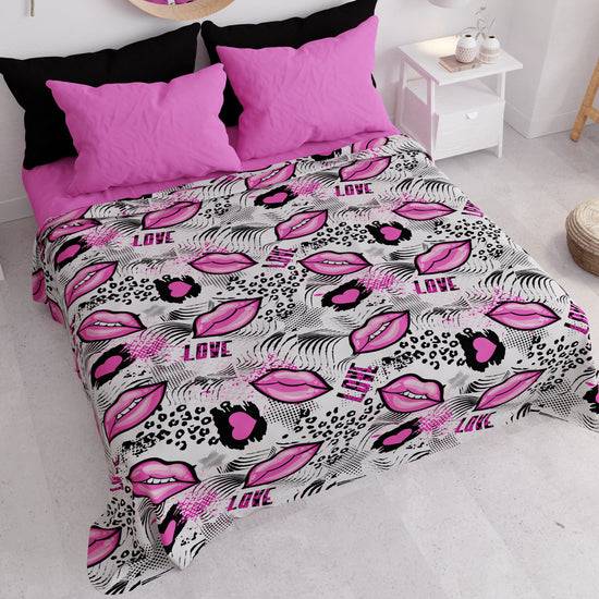 PETTI Copriletto Estivo, Coperta Leggera, Lenzuola Copriletto Lipstick Bianco Vendita Economica