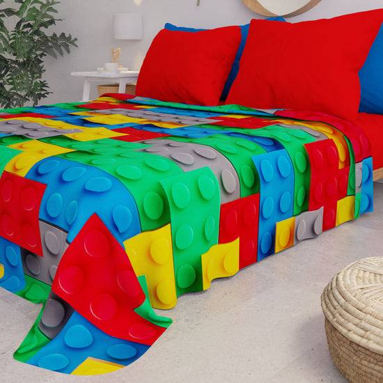 PETTI Copriletto Estivo, Coperta Leggera, Lenzuola Copriletto, Mattoncini Vendite Flash