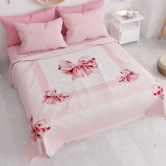 PETTI Copriletto Estivo, Coperta Leggera, Lenzuola Copriletto, Fiocco Rosa Negozio