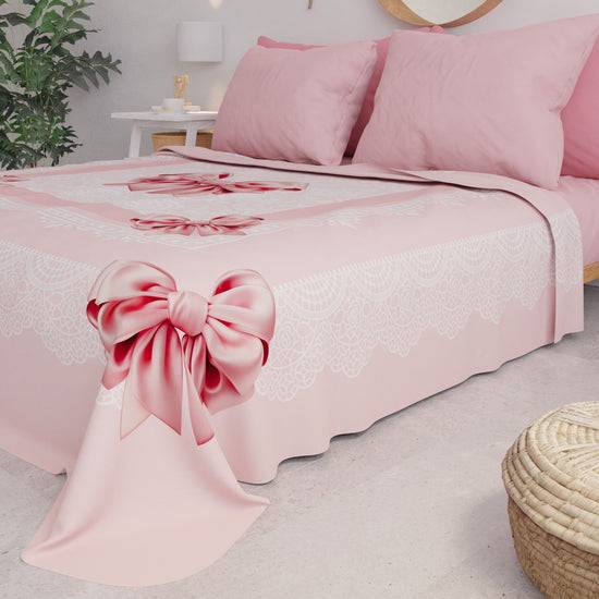 PETTI Copriletto Estivo, Coperta Leggera, Lenzuola Copriletto, Fiocco Rosa Negozio