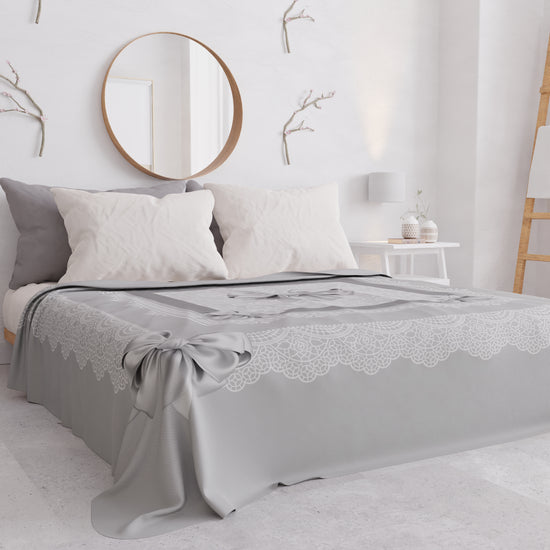 PETTI Copriletto Estivo, Coperta Leggera, Lenzuola Copriletto, Fiocco Grigio 2025