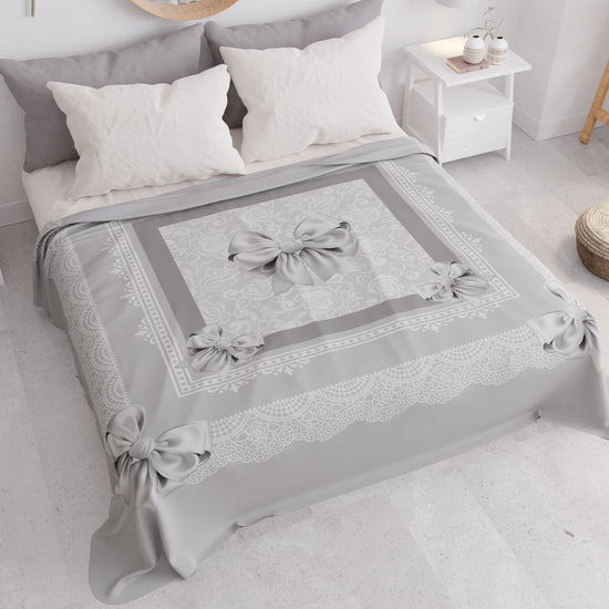 PETTI Copriletto Estivo, Coperta Leggera, Lenzuola Copriletto, Fiocco Grigio 2025