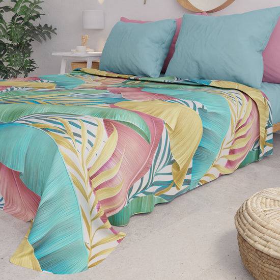 PETTI Copriletto Estivo, Coperta Leggera, Lenzuola Copriletto, Tropical Multicolor Italy