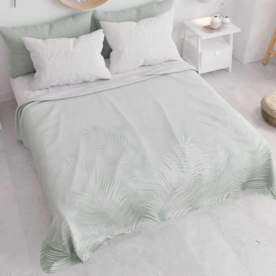 PETTI Copriletto Estivo, Coperta Leggera, Lenzuola Copriletto, Foglia Salvia Nuovo