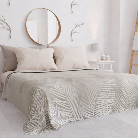 PETTI Copriletto Estivo, Coperta Leggera, Lenzuola Copriletto, Foglia Tortora Qualità