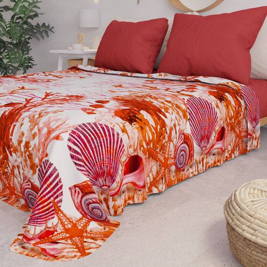PETTI Copriletto Estivo, Coperta Leggera, Lenzuola Copriletto, Corallo Rosso Affare Del Giorno