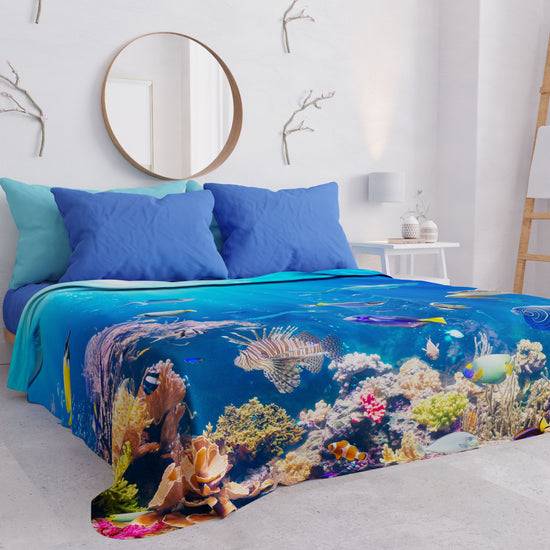 PETTI Copriletto Estivo, Coperta Leggera, Lenzuola Copriletto, Acquario Sottocosto
