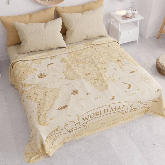 PETTI Copriletto Estivo, Coperta Leggera, Lenzuola Copriletto, World Beige In Vendita