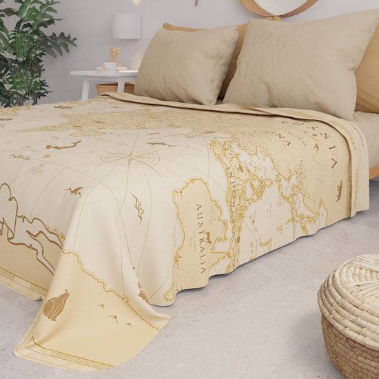 PETTI Copriletto Estivo, Coperta Leggera, Lenzuola Copriletto, World Beige In Vendita