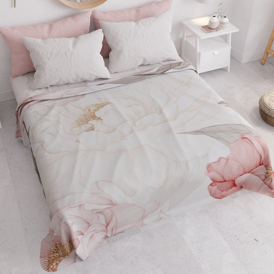PETTI Copriletto Estivo, Coperta Leggera, Lenzuola Copriletto Peonia Saldi