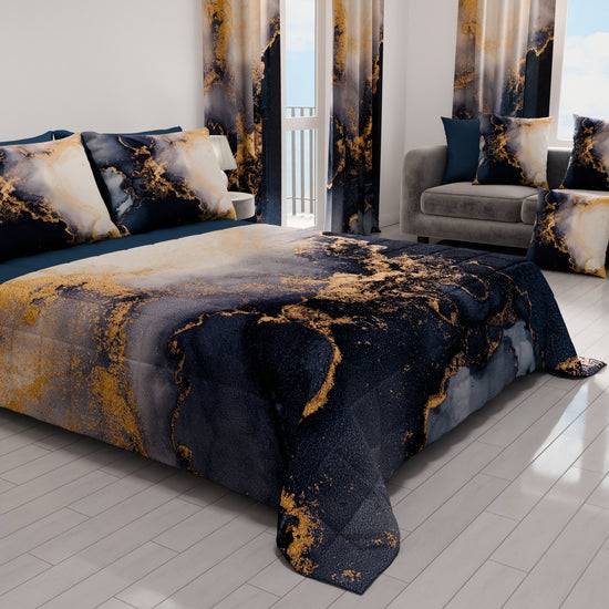 PETTI Trapuntino Copriletto Primaverile Autunnale in Stampa Digitale Marble Blu Moda
