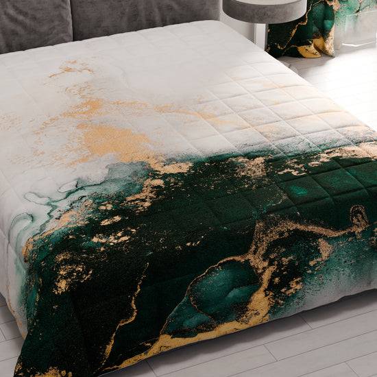 PETTI Trapuntino Copriletto Primaverile Autunnale in Stampa Digitale Marble Smeraldo 2025