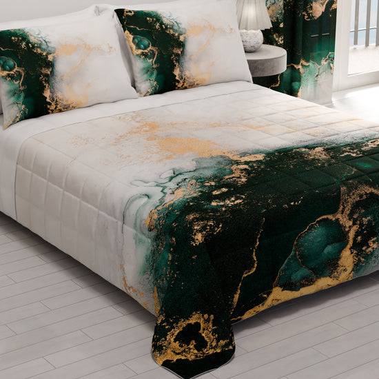 PETTI Trapuntino Copriletto Primaverile Autunnale in Stampa Digitale Marble Smeraldo 2025
