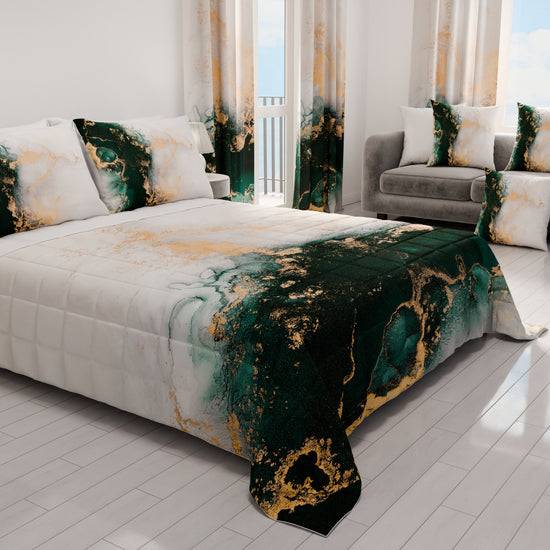PETTI Trapuntino Copriletto Primaverile Autunnale in Stampa Digitale Marble Smeraldo 2025