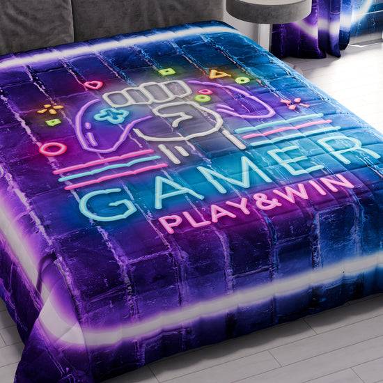 PETTI Trapuntino Copriletto Primaverile Autunnale in Stampa Digitale Gamer Spedizione Gratuita