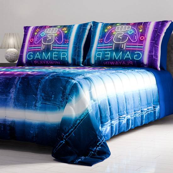 PETTI Trapuntino Copriletto Primaverile Autunnale in Stampa Digitale Gamer Spedizione Gratuita