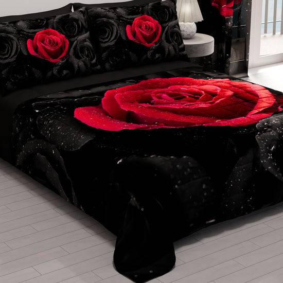 PETTI Trapuntino Copriletto Primaverile Autunnale in Stampa Digitale Black Roses Acquista Ora