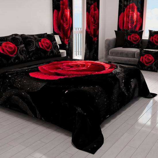 PETTI Trapuntino Copriletto Primaverile Autunnale in Stampa Digitale Black Roses Acquista Ora