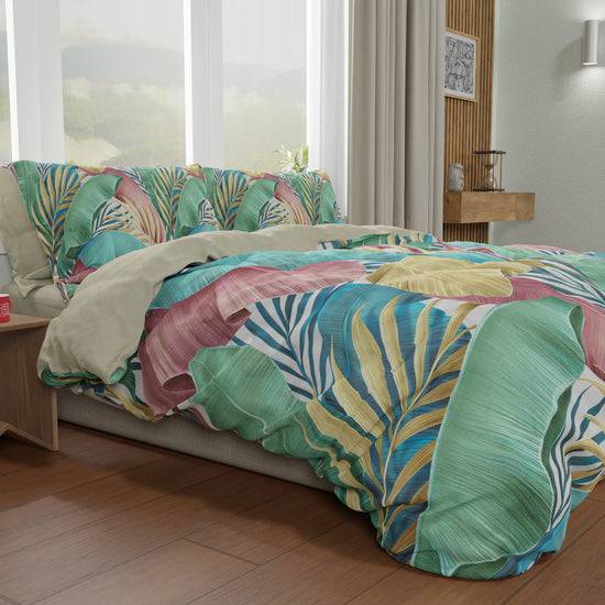 PETTI Copripiumino Matrimoniale, Singolo, Una Piazza e Mezza, Tropical Multicolor Nuovo
