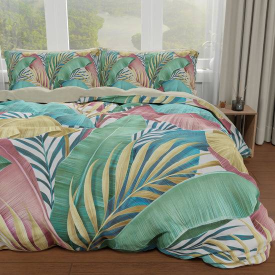 PETTI Copripiumino Matrimoniale, Singolo, Una Piazza e Mezza, Tropical Multicolor Nuovo