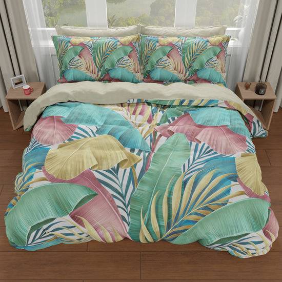 PETTI Copripiumino Matrimoniale, Singolo, Una Piazza e Mezza, Tropical Multicolor Nuovo