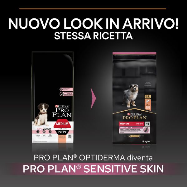 Bauzaar Purina Pro Plan Sensitive Skin Medium Puppy Crocchette Cane Salmone Qualità Garantita