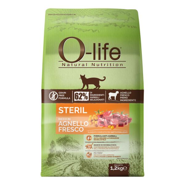 Bauzaar O-life Cat Sterilised Grain Free Agnello fresco Offerte giornaliere