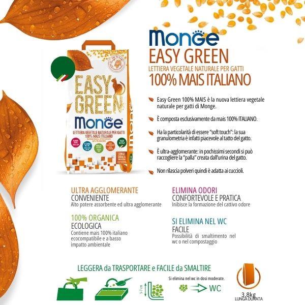 Bauzaar Lettiera vegetale Monge Easy Green 100% Mais Italiano Prezzo basso