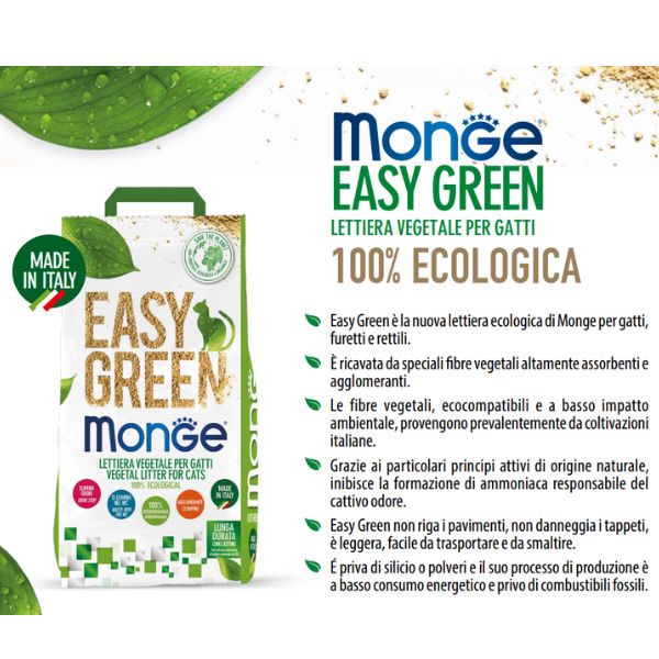 Bauzaar Lettiera vegetale ecologica Monge Easy Green Rilascio limitato