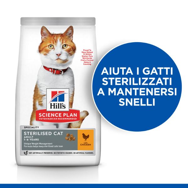 Bauzaar Hill's Science Plan Adult Sterilised Cat Alimento per Gatti al Pollo Flash Sale