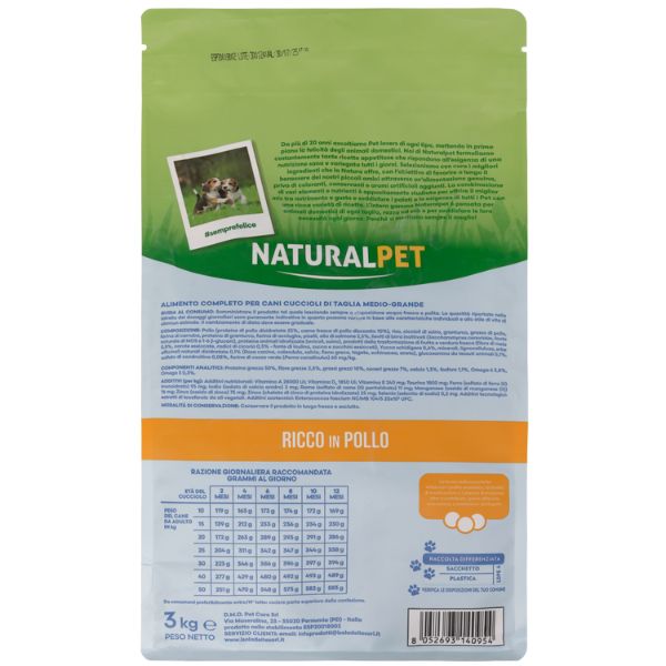 Bauzaar NaturalPet Puppy Prime Orme Medium/Large Pollo Ultimi tre giorni